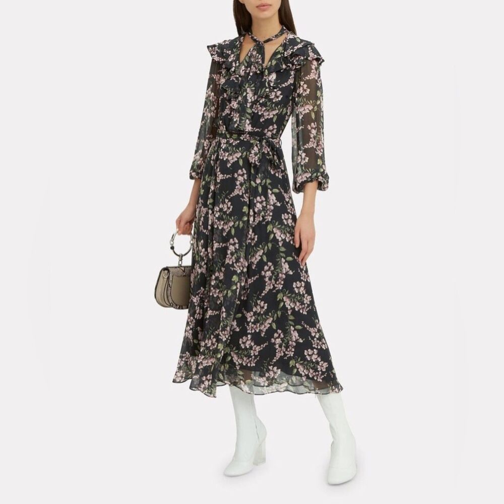 Zimmermann Fleeting Flounce Floral Long-Sleeve Maxi Dress